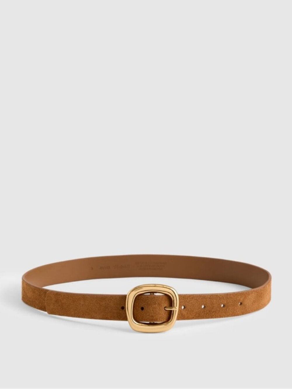 Madewell Sculptural Buckle Belt Leather Suede Aged Cognac Gold Size Small NU165
